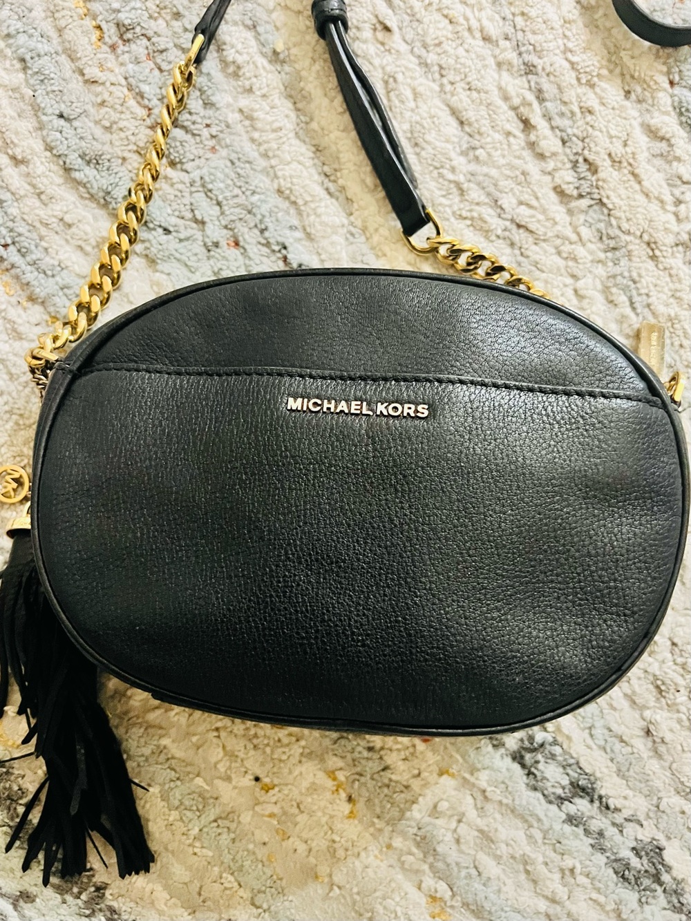 Michael Kors Ginny Studded Black Leather Crossbody - Picture 3 of 8